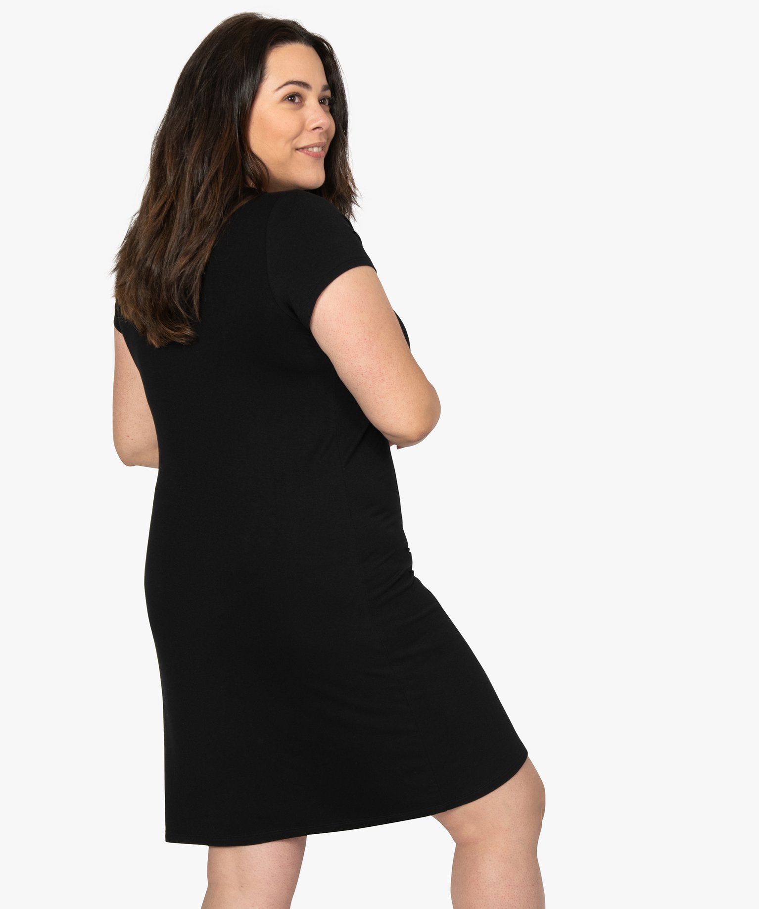 Nuisette femme femme grande taille à manches courtes et col... noir | GEMO