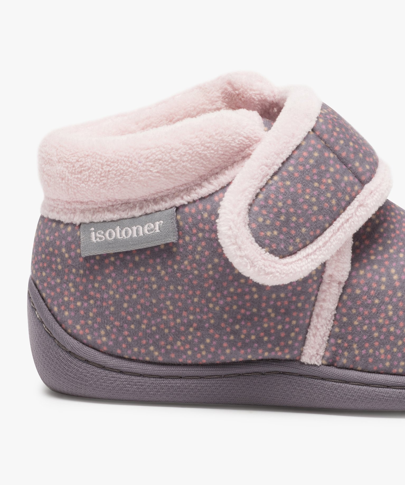 Chaussons fille bottillons à scratch - Isotoner violet | GEMO