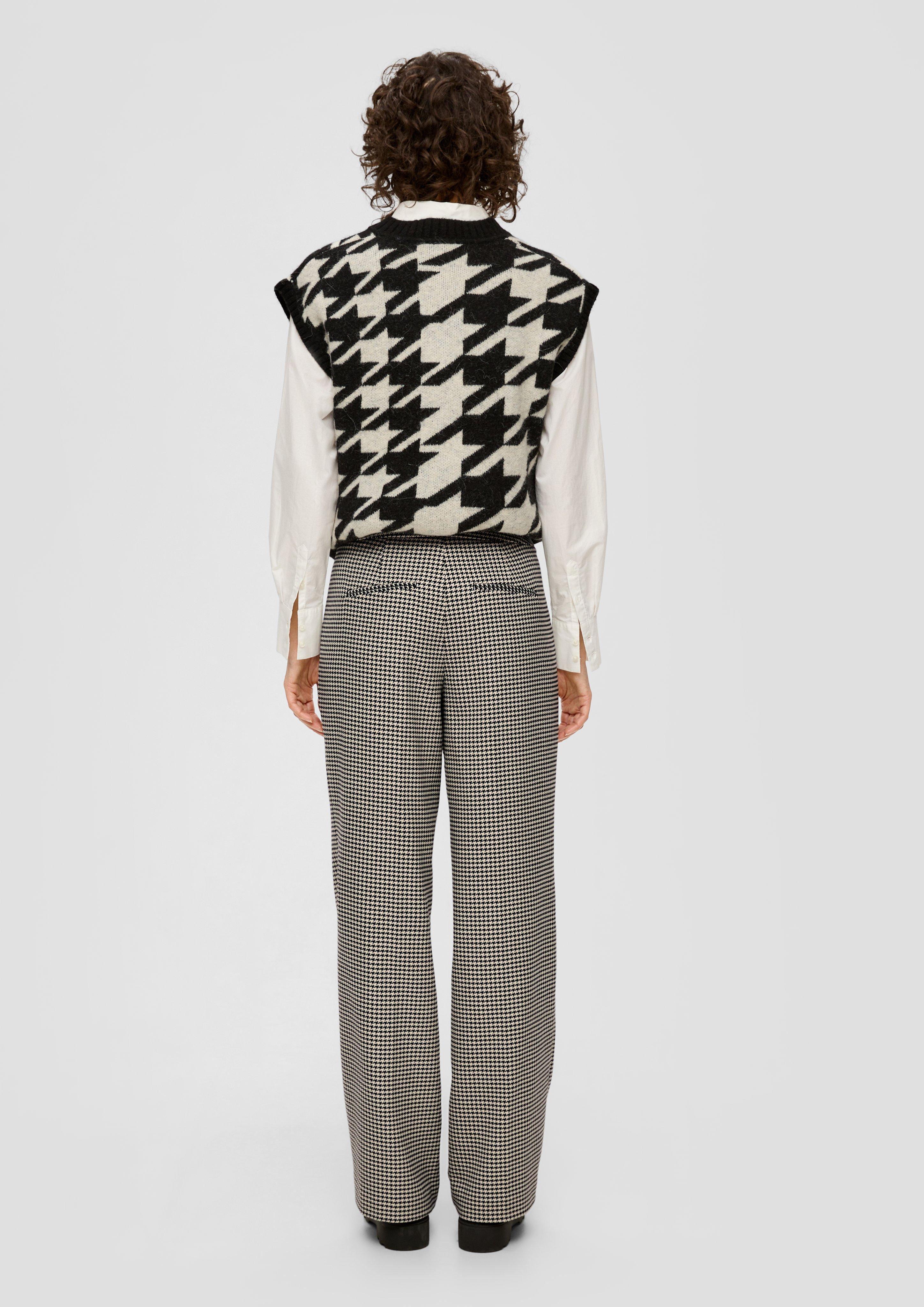 Regular: Wide Leg-Hose mit Hahnentrittmuster  2144708-99R8