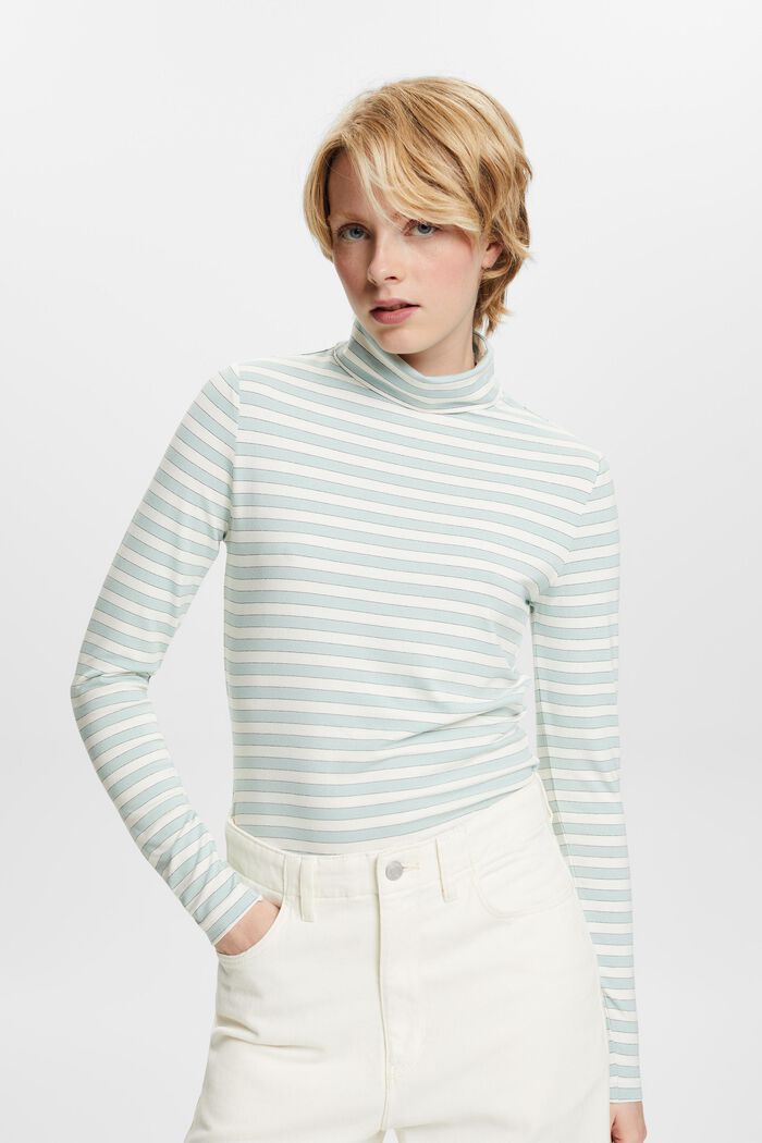Gestreiftes Longsleeve mit Rollkragen