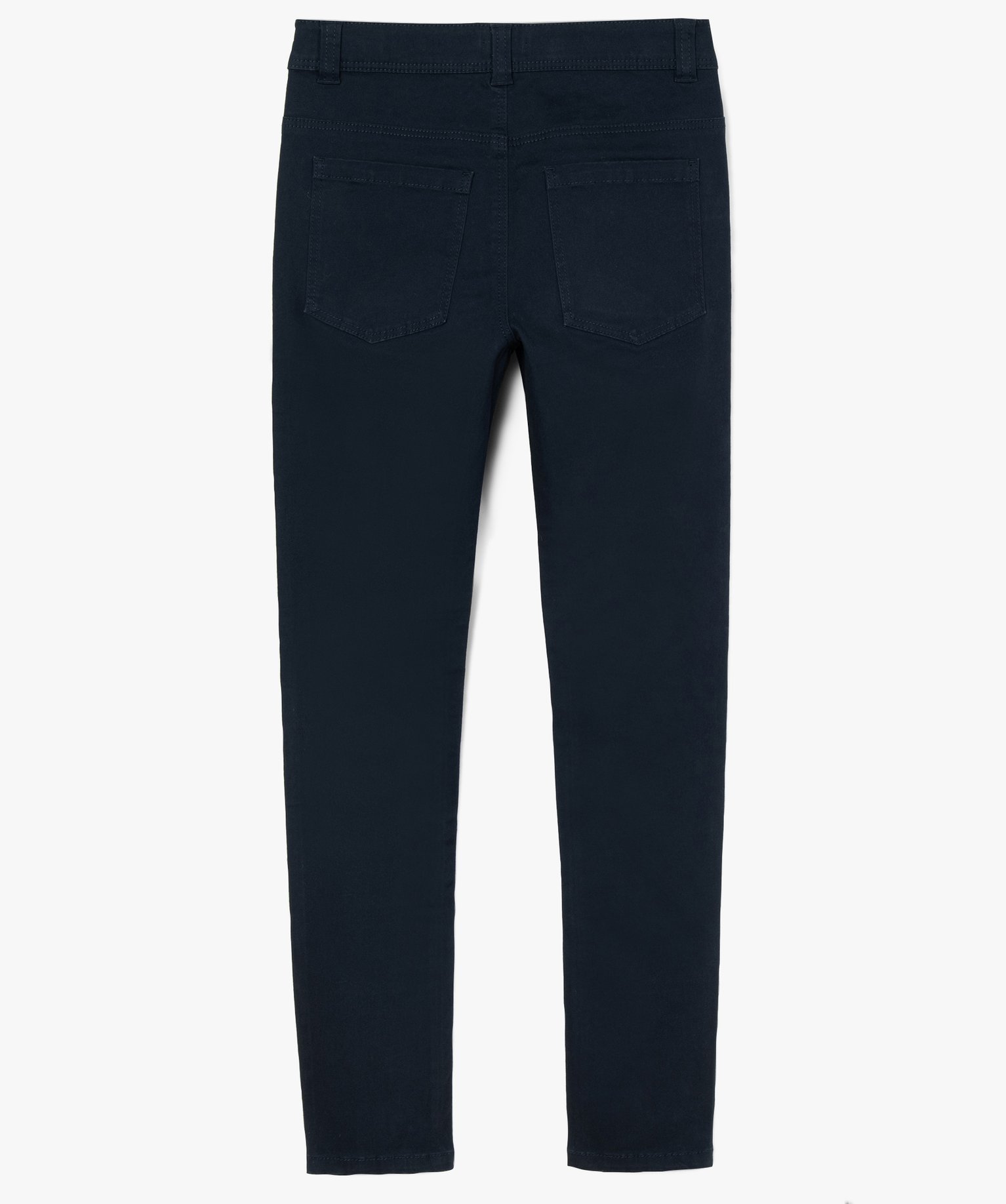 Pantalon Garçon coupe skinny en toile extensible marine | GEMO