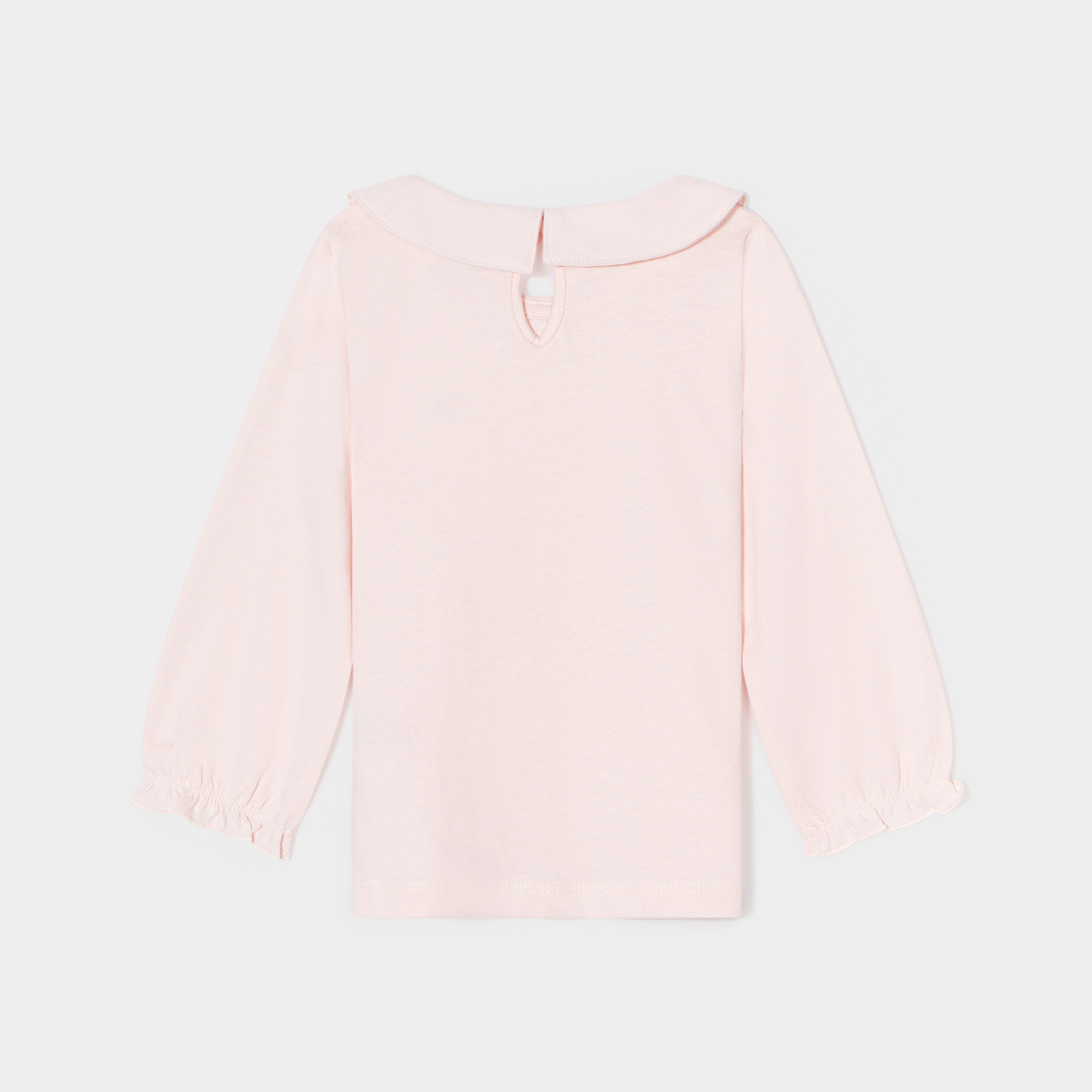 T-shirt col claudine coton rose clair bébé fille | La Halle