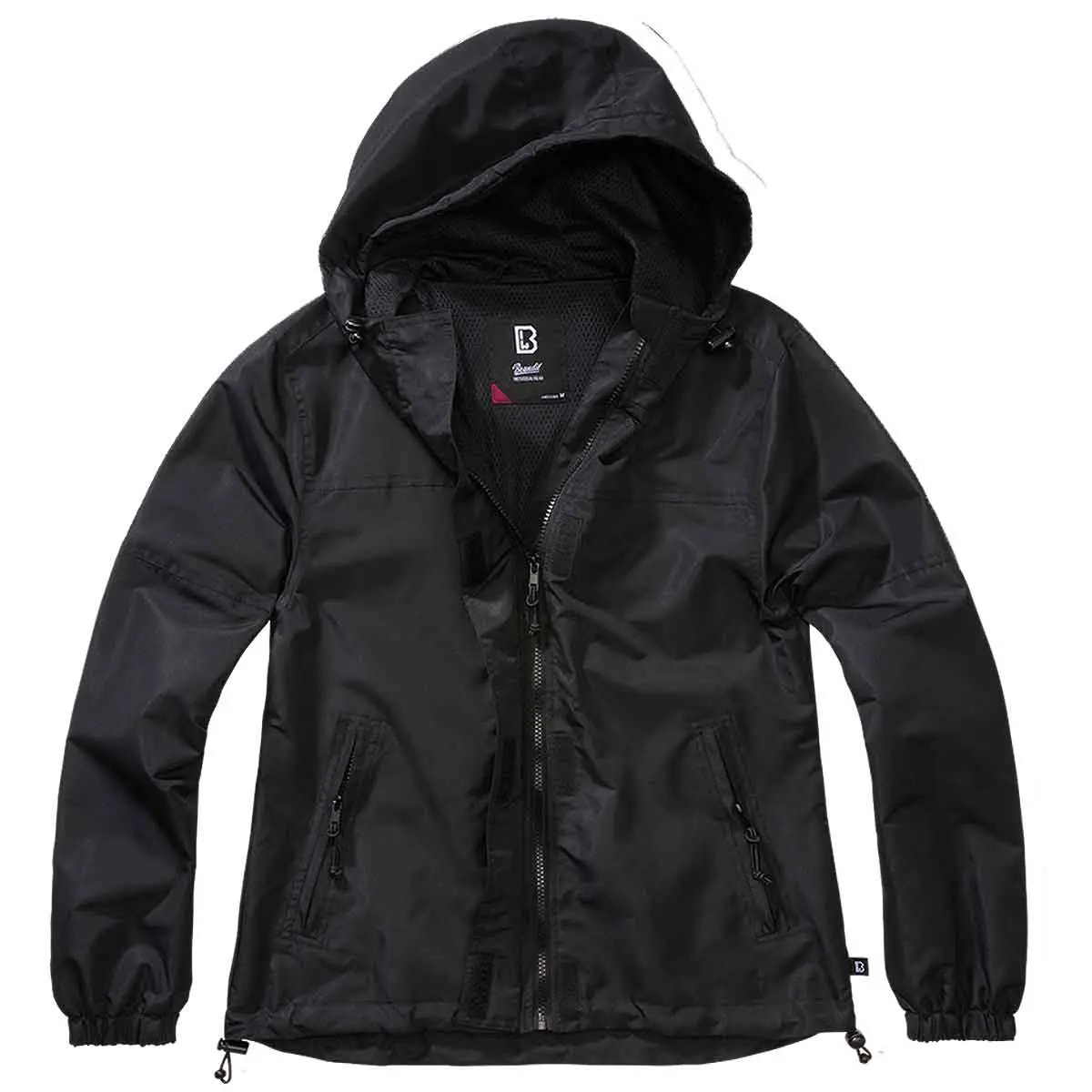 Ladies Summer Windbreaker Frontzip schwarz