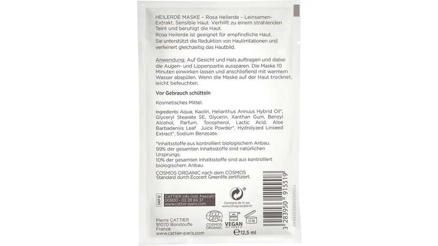 CATTIER Rosa Heilerde Maske 12.5 ml