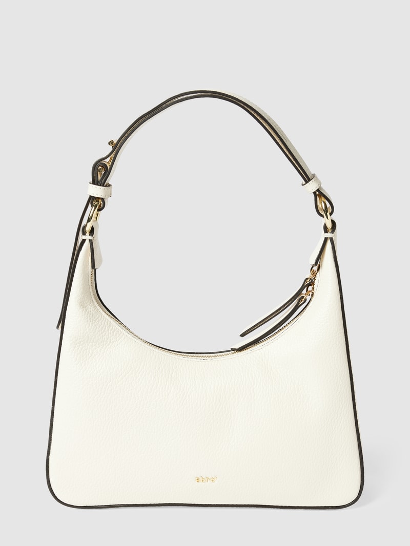 Hobo Bag mit Label-Detail Modell '8PM' in ecru