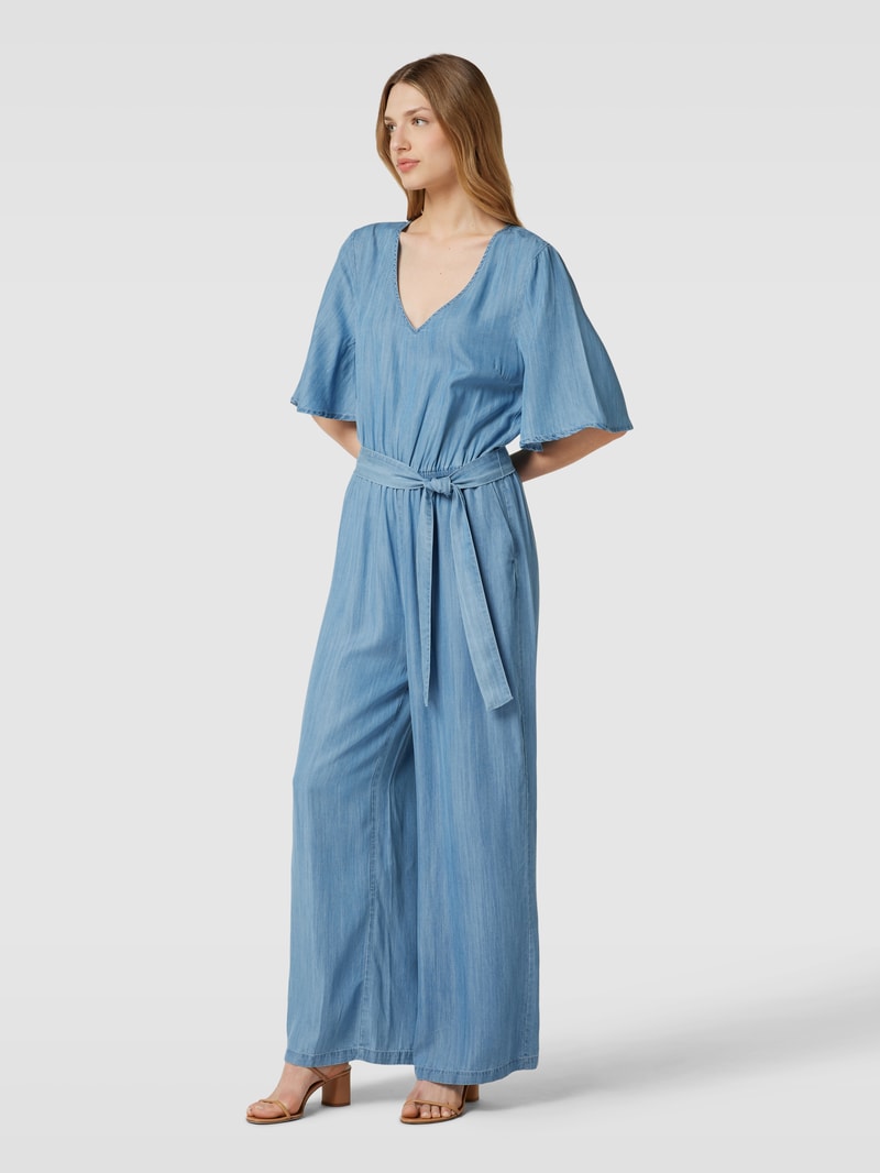 Jumpsuit mit Strukturmuster in jeans