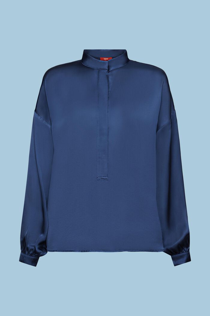 Satinbluse mit geknöpfter Front
