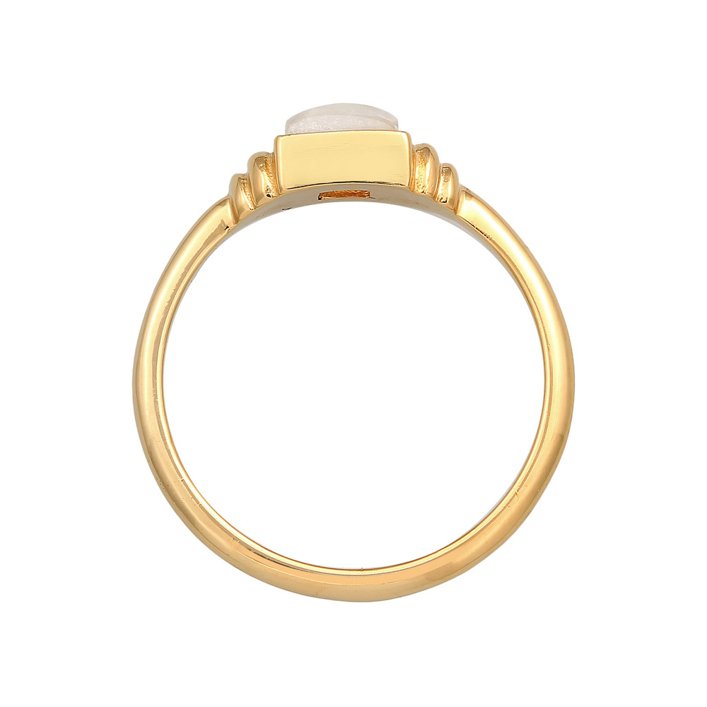Elli PREMIUM Elli PREMIUM Bague Femmes Carré Vintage avec Pierre de Lune en Argent Sterling 92 Bague