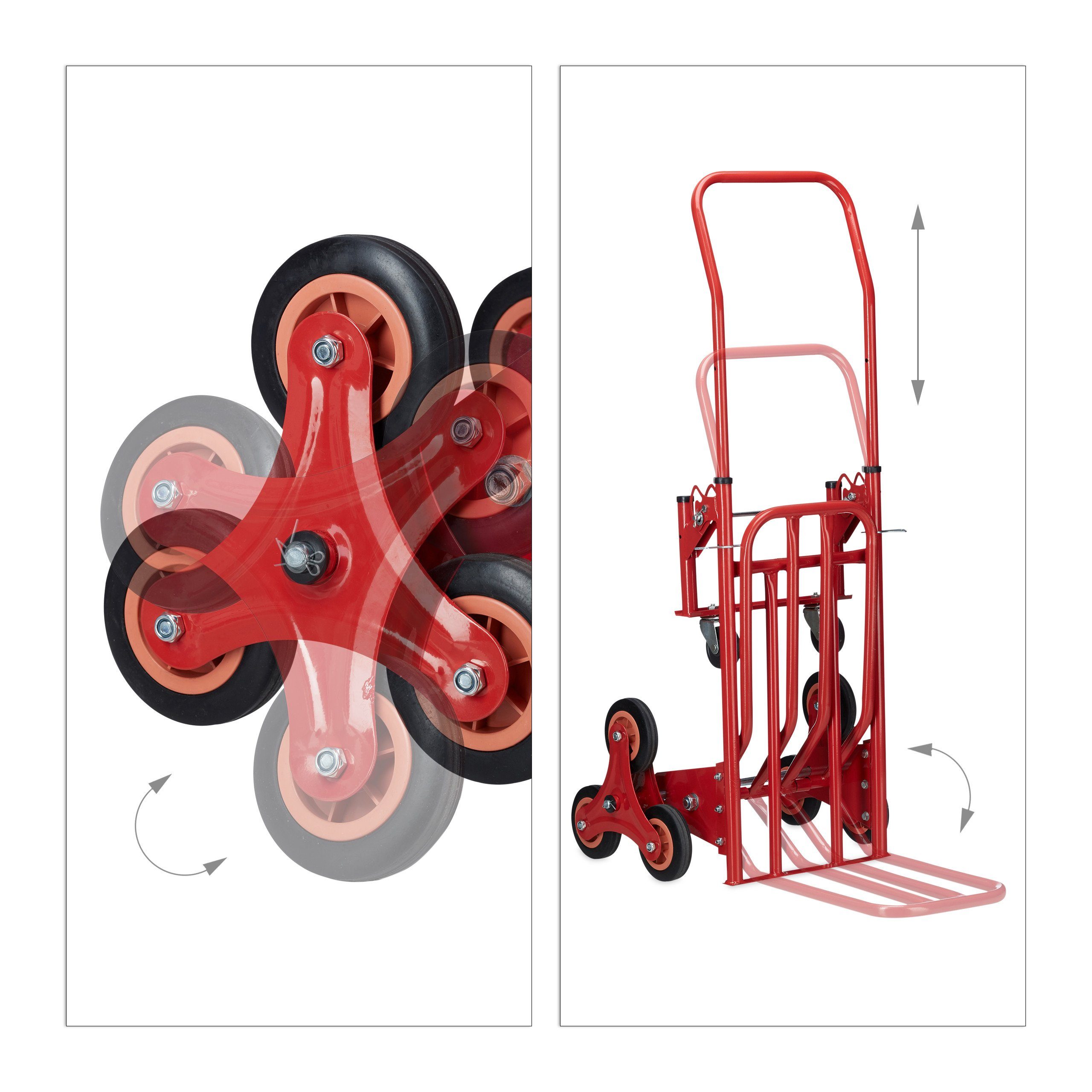 relaxdays Treppensackkarre Treppensteiger bis 150 kg