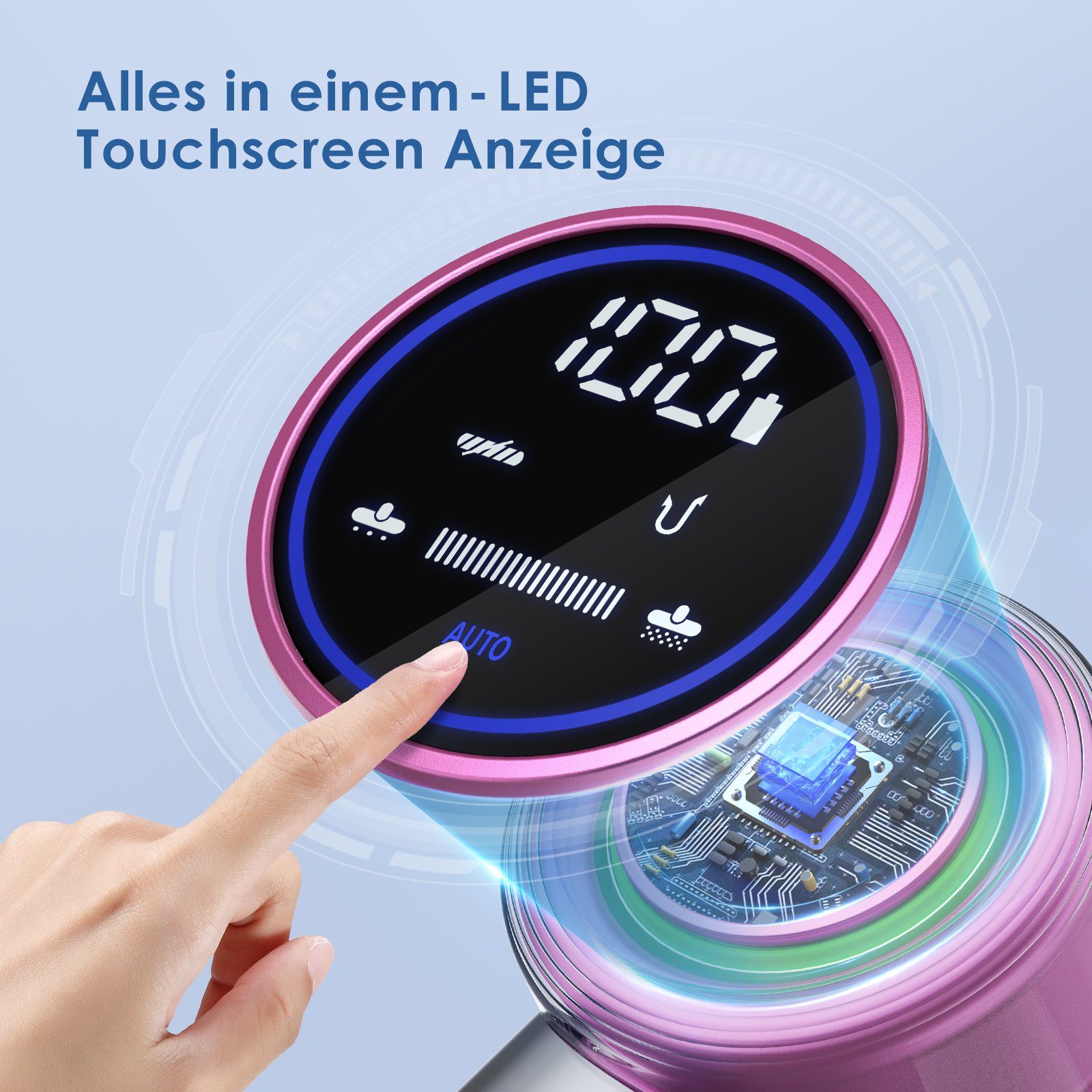oyajia Akku-Hand-und Stielstaubsauger Smart 6 in 1 Kabellos Akkusauger 25,9V Ladestation & Halterung 2-in-1, 265,00 W, beutellos, 25kPA mit 50 Min. Laufzeit für Hartboden, Teppich, Tierhaare
