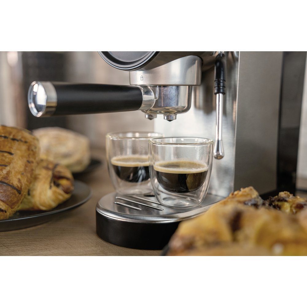 Unold Espressomaschine Unold Piccopresso Espressomaschine mit Siebträger Edelstahl, Schwarz 1