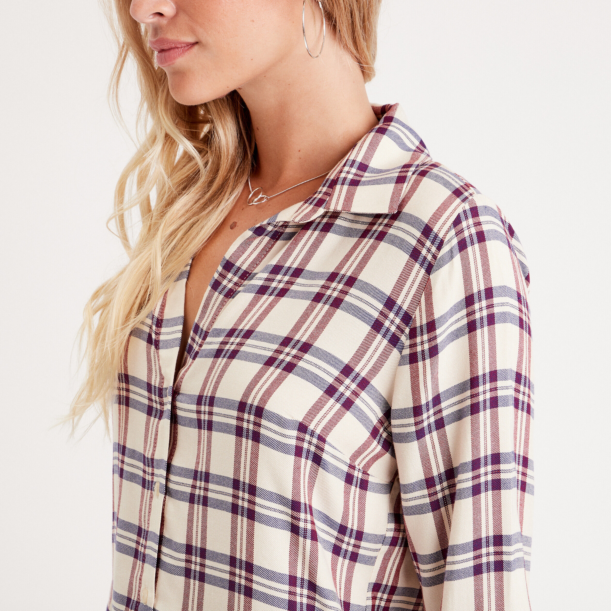 Chemise manches longues creme femme | Cache Cache