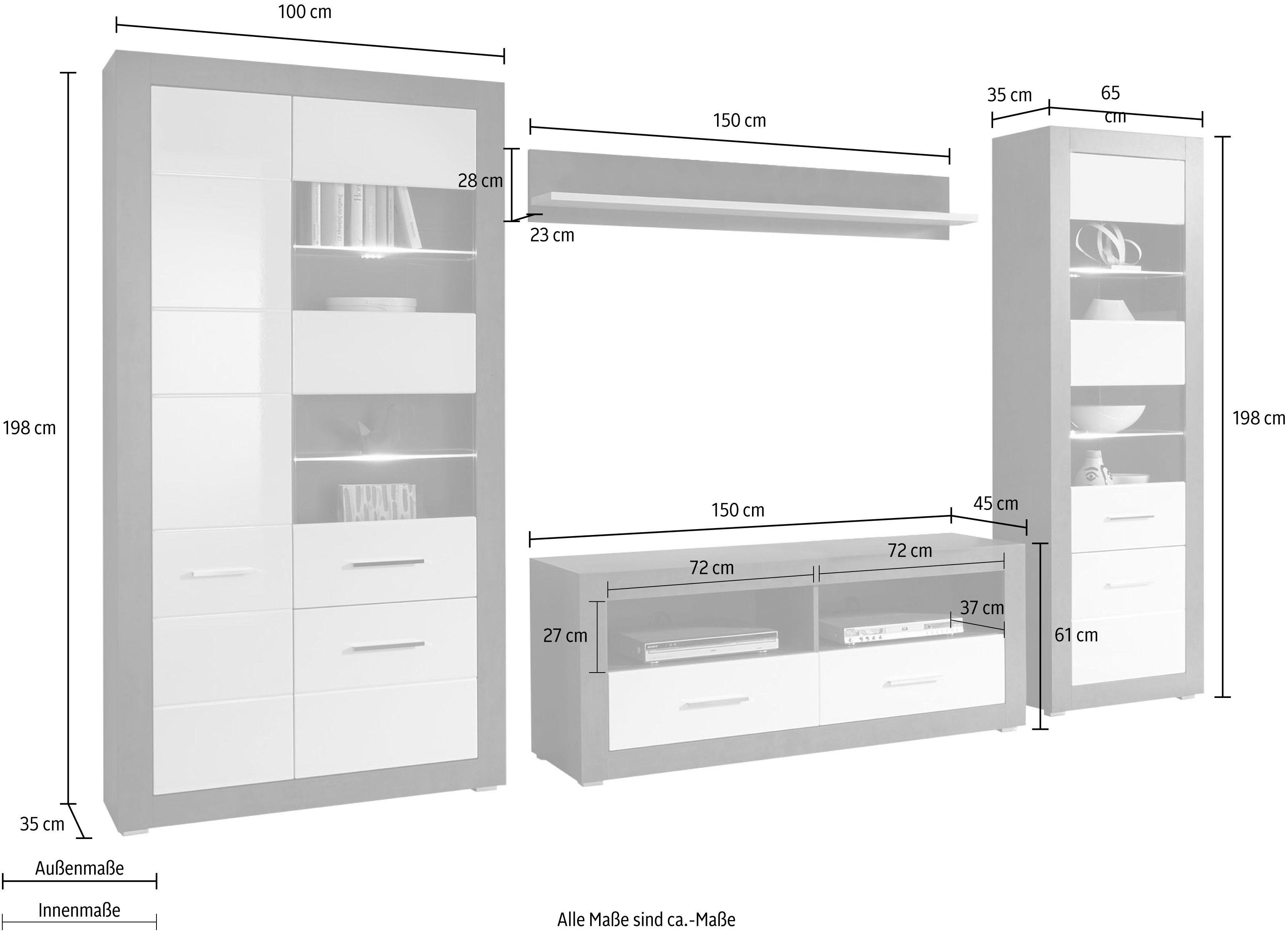 INOSIGN Wohnwand Etero, (Set, 4-St)
