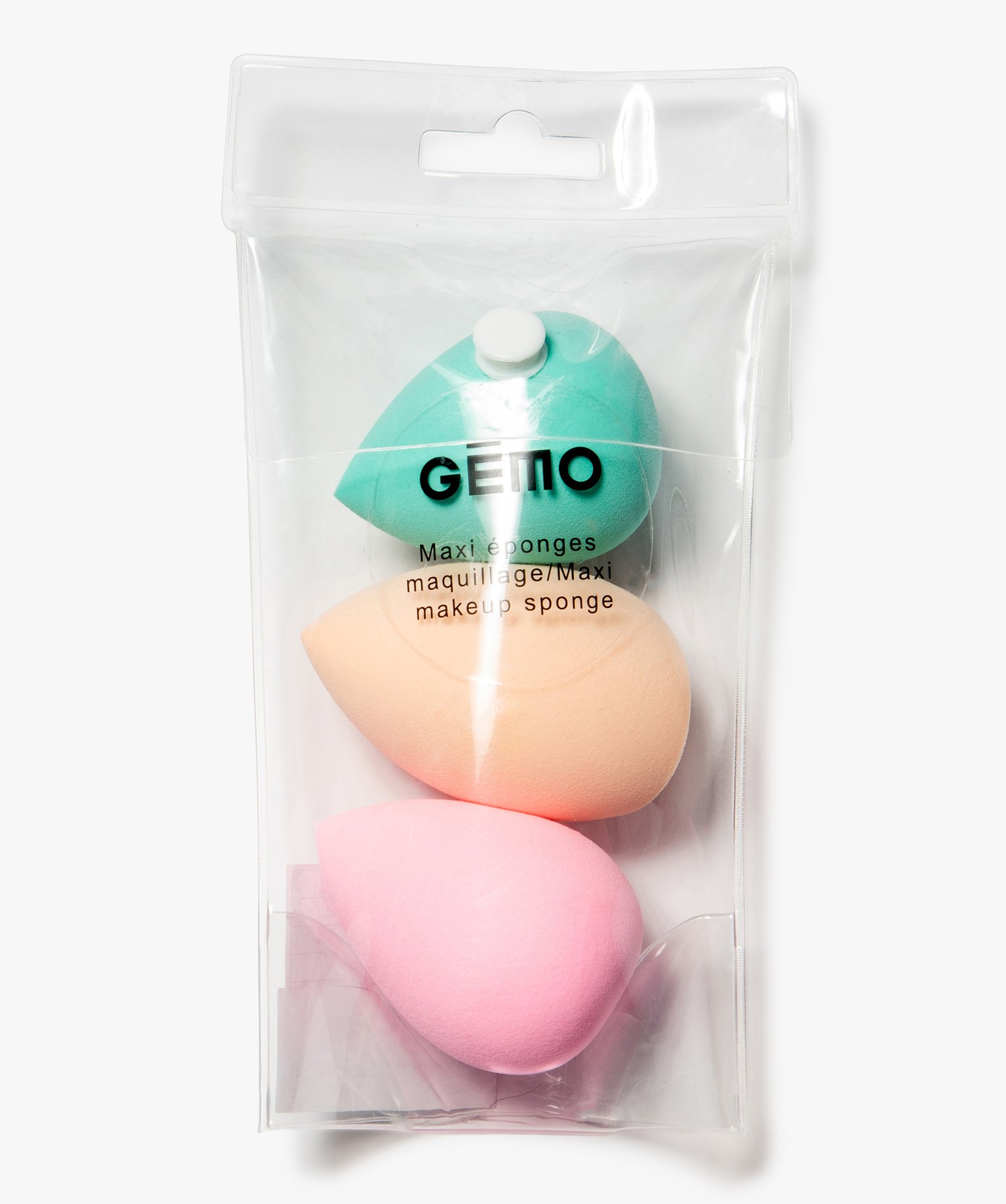 éponge à maquillage pour le teint format maxi (lot de 3) multicolore | GEMO