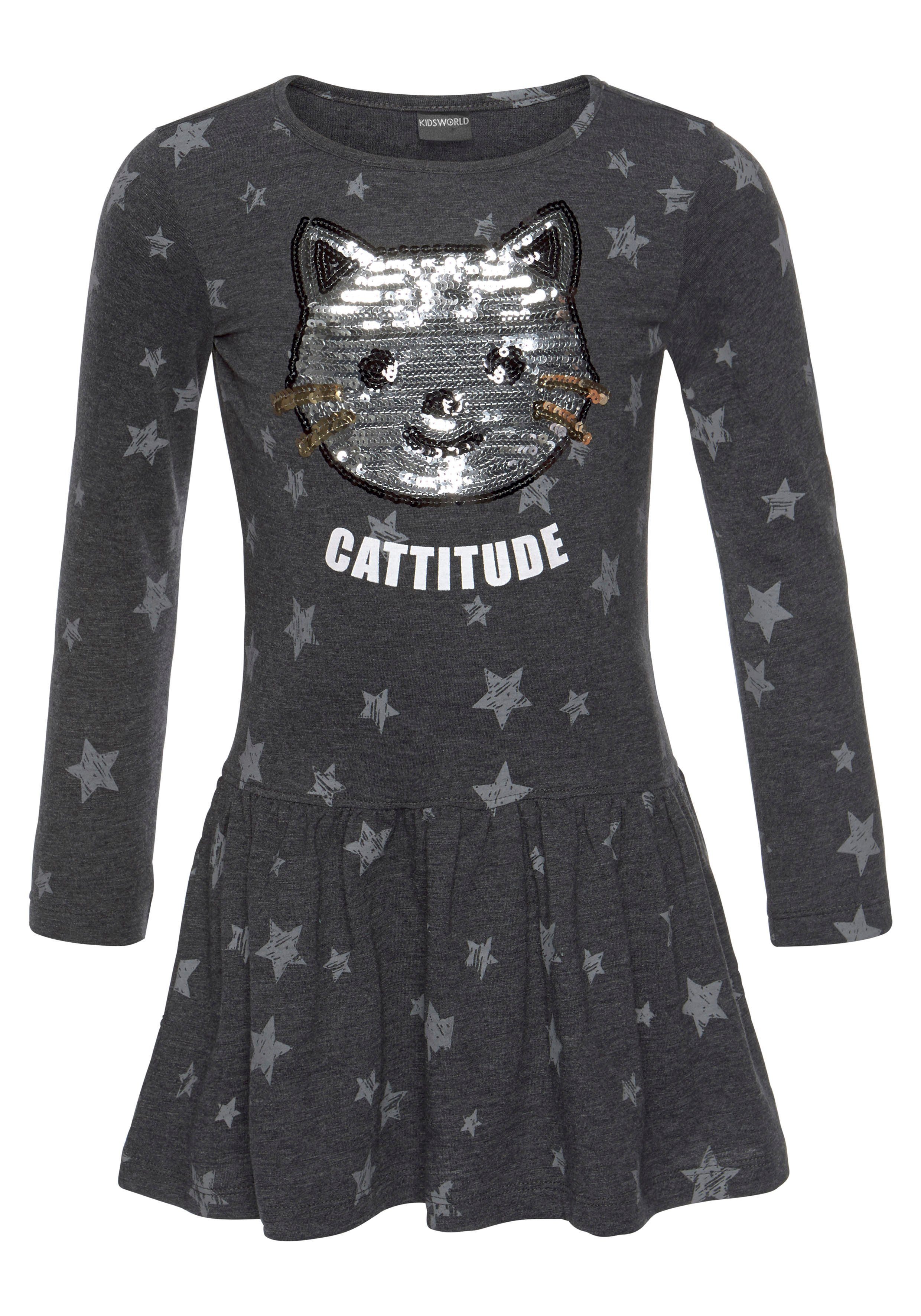 KIDSWORLD Jerseykleid STERNE mit Pailletten-Applikation