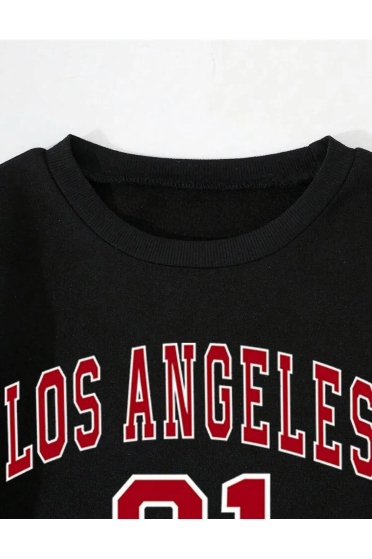 My Blog  Schwarzes bedrucktes Los Angeles 91-Trainingsanzugset für Damen