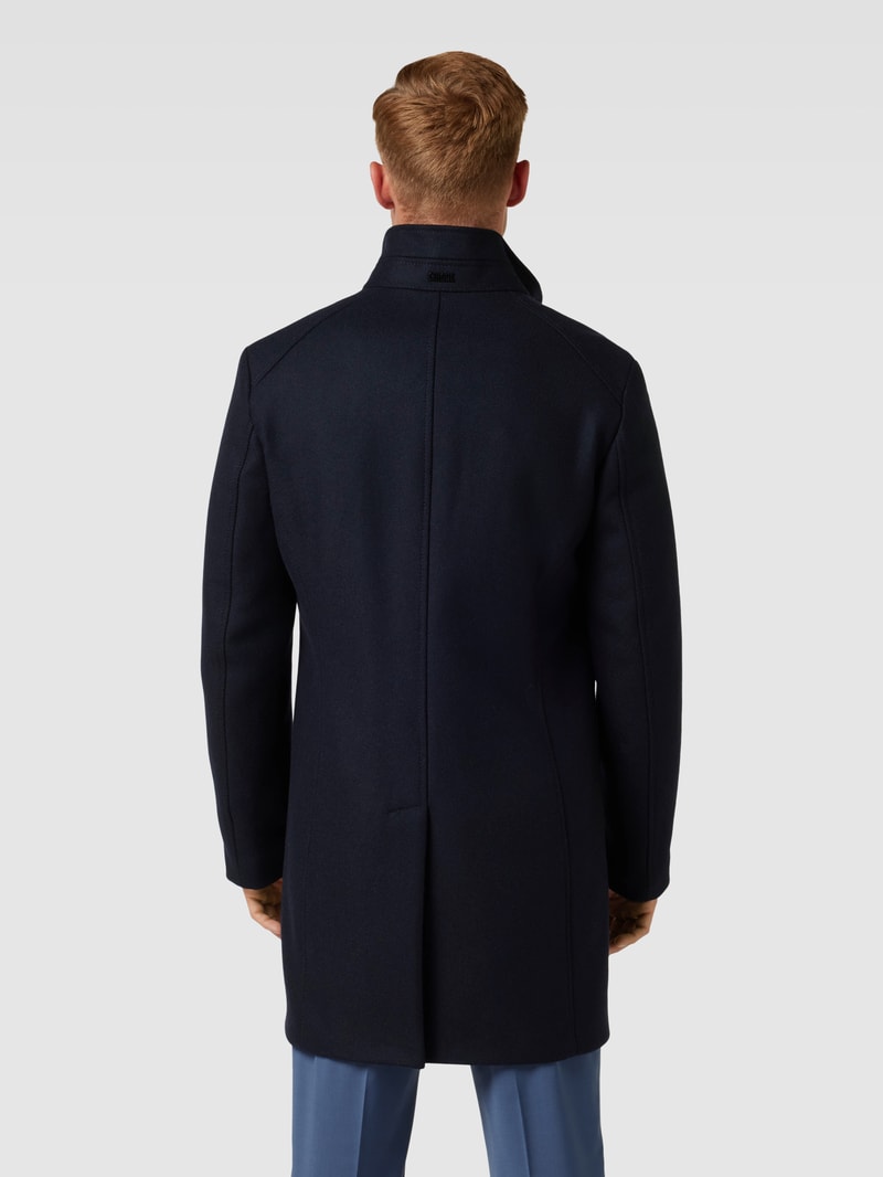 Kurzmantel mit verdeckter Knopfleiste Modell 'Show' in marineblau