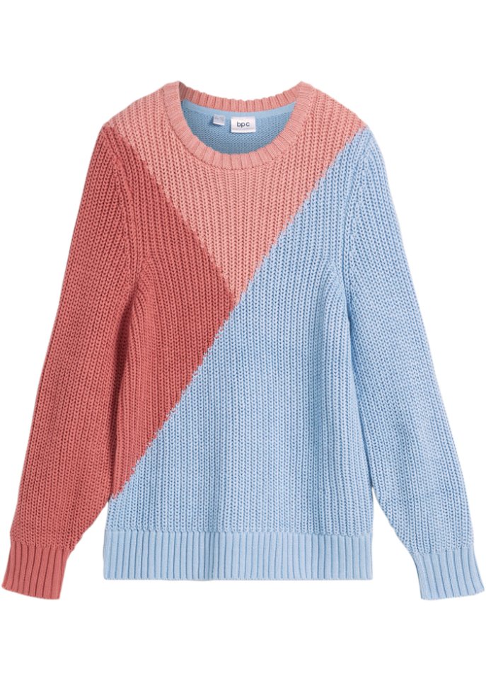 Mädchen Strickpullover mit Colourblocking