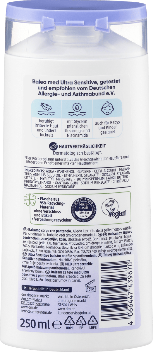 med Ultra Sensitive Körperbalsam Panthenol, 250 ml