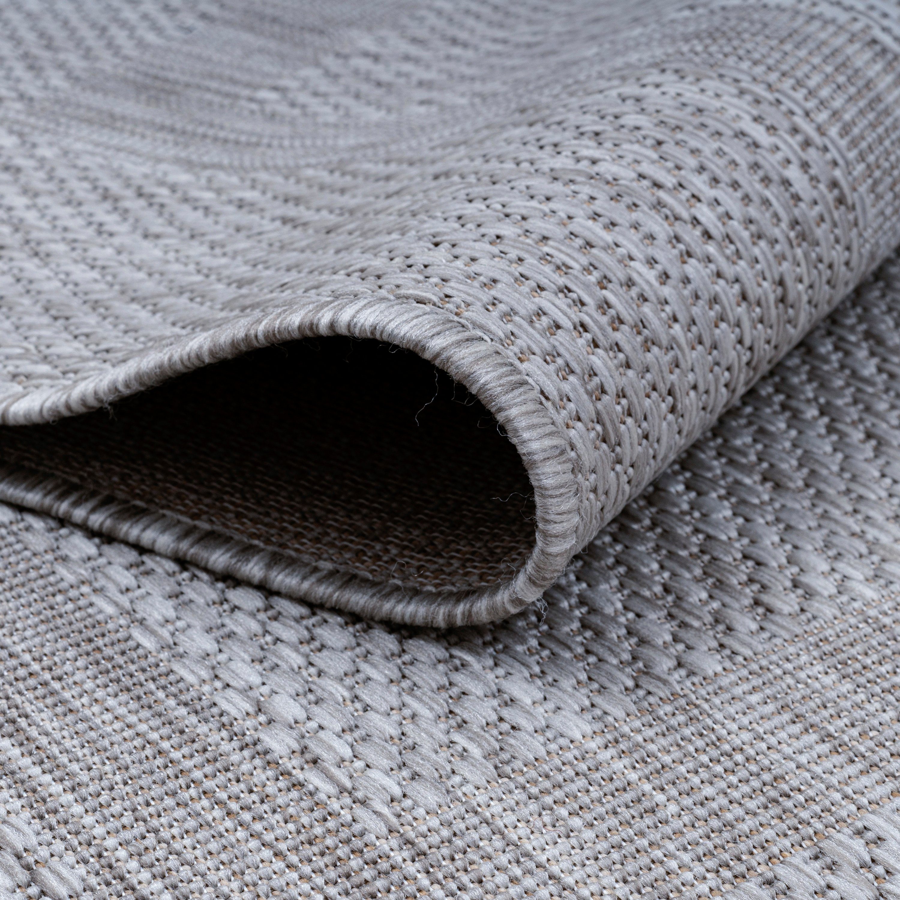 Teppich Trendy In- und Outdoorteppich Flachflor Kurzflor, Angeycasa, rechteckig, Höhe: 4 mm, Terasse, Garten, Bad, Balkon, Wohnzimmer, Küche, Flur