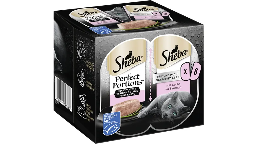SHEBA® Perfect Portions™ Edle Pastete mit Lachs Portionsbeutel 225 g