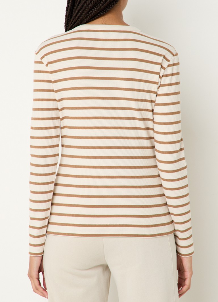 Penn & Ink  Ribgebreide longsleeve met streepprint