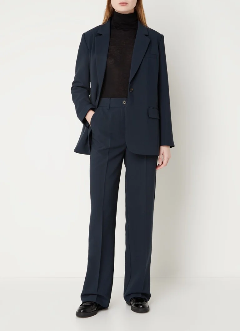 Pantaloni a vita alta e gamba dritta di Modström Gale con tasche laterali e piega stirata