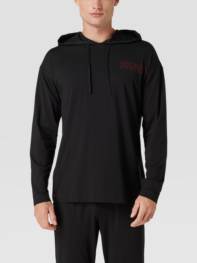 Hoodie mit Label-Print Modell 'Unite' in schwarz