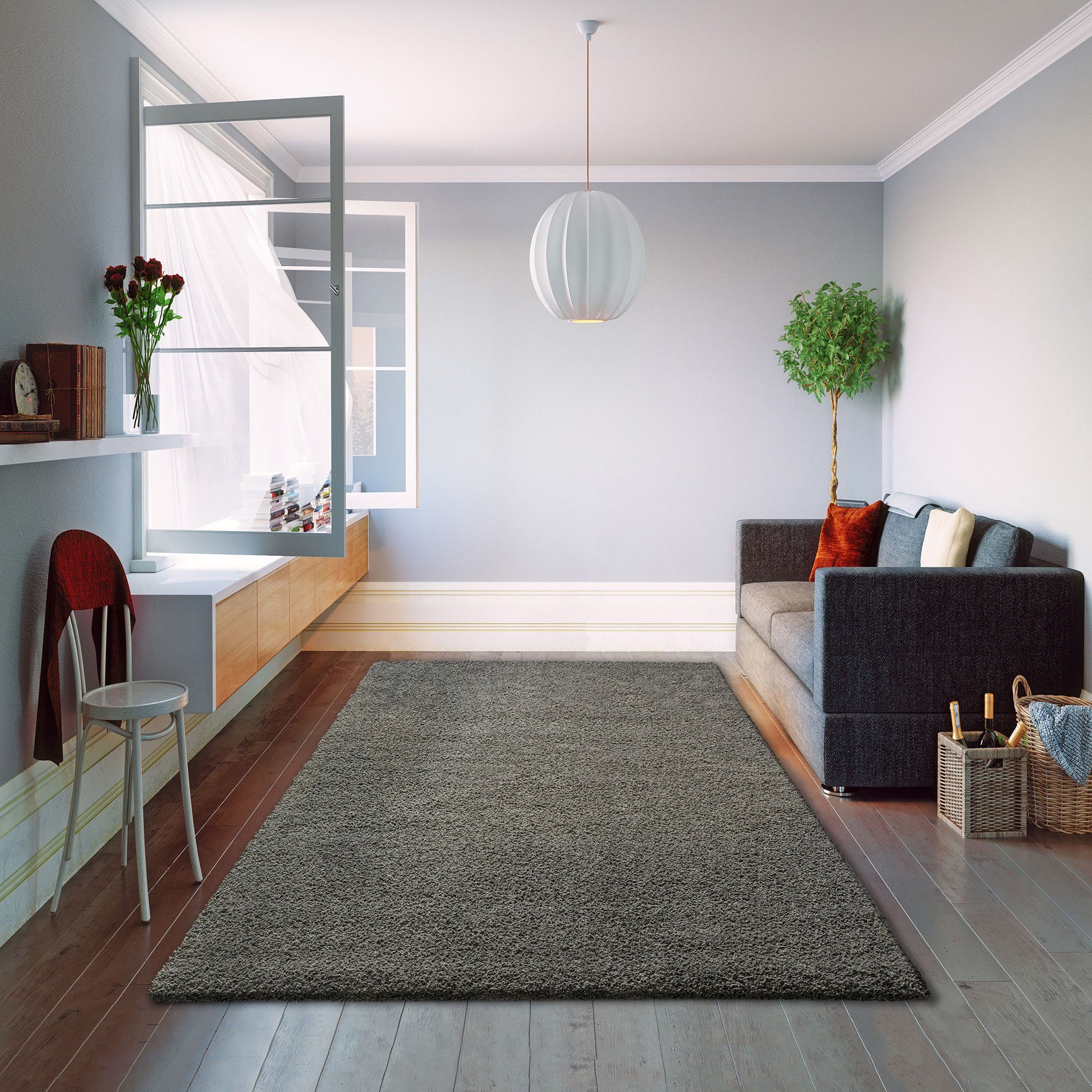 Hochflor-Teppich Vince, my home, rechteckig, Höhe: 31 mm, besonders weich durch Mikrofaser, extra flauschig