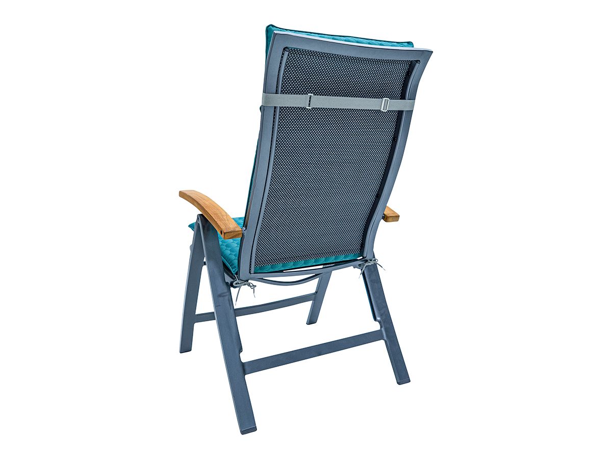 Madison Mairo Sea Blue 120 x 50 Gartenstuhlkissen mit hoher Rückenlehne