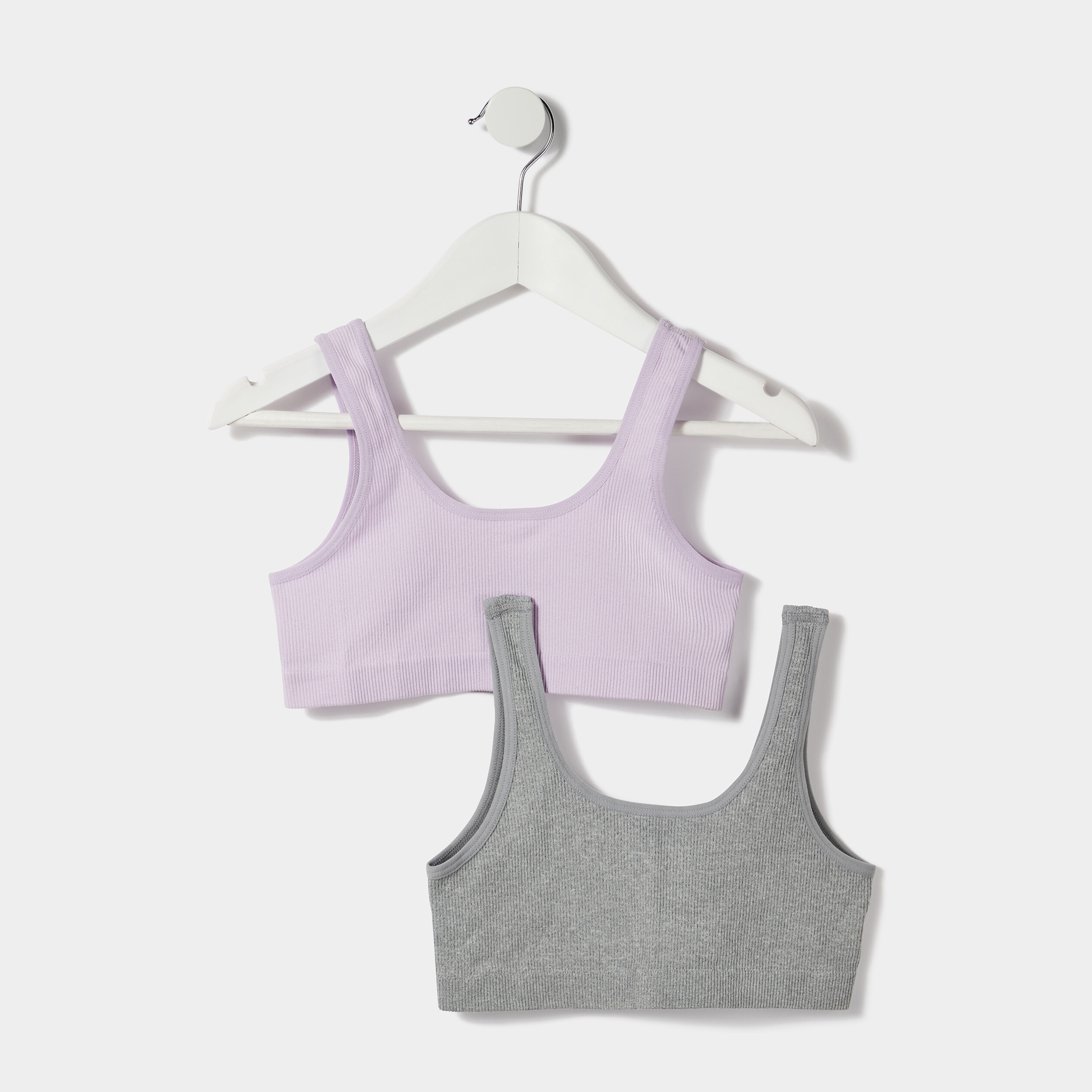 Lot 2 brassières bretelles larges mauve fille | La Halle