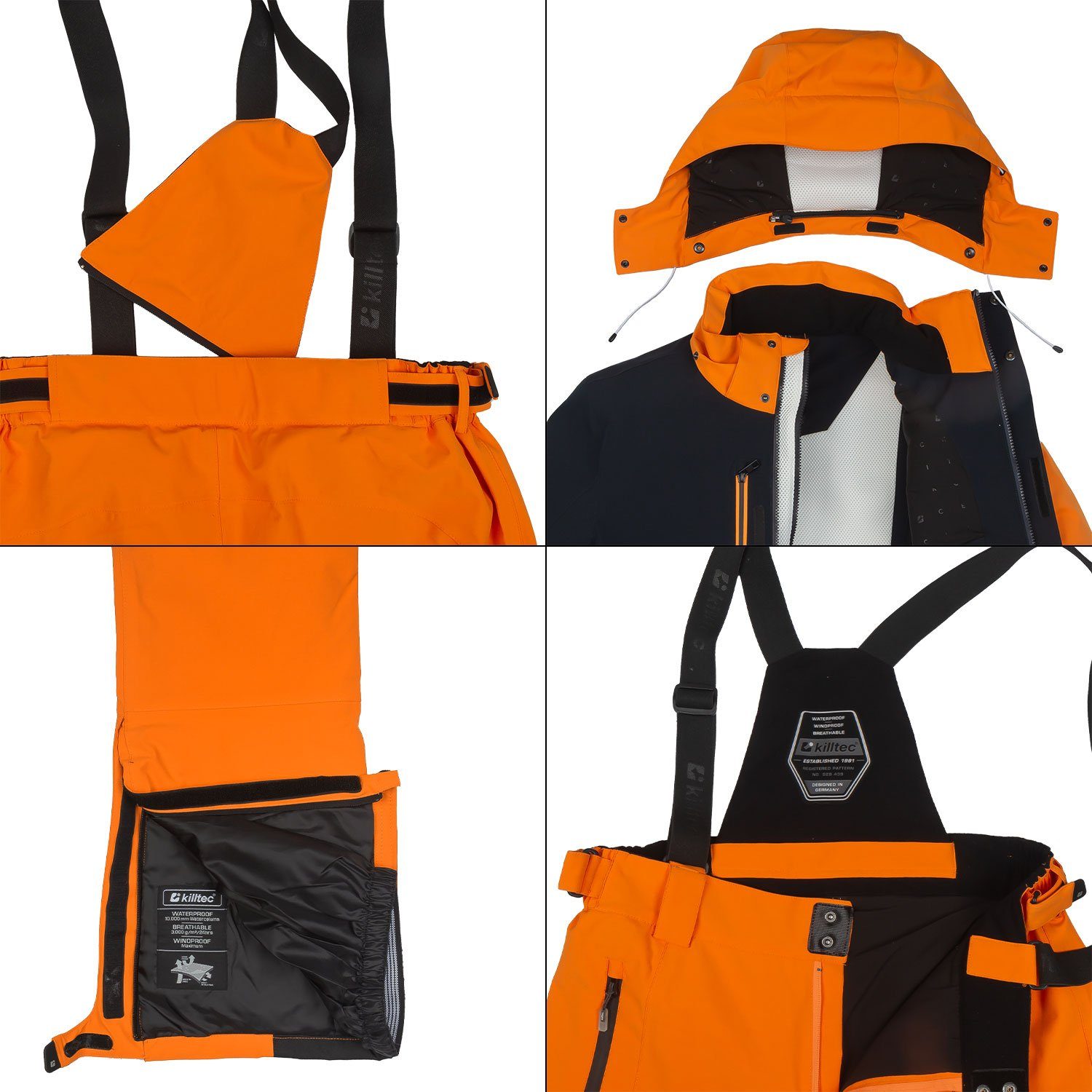 Killtec Skianzug Herren Skijacke + Skihose Farb- Größenwahl (blau/orange/schwarz)