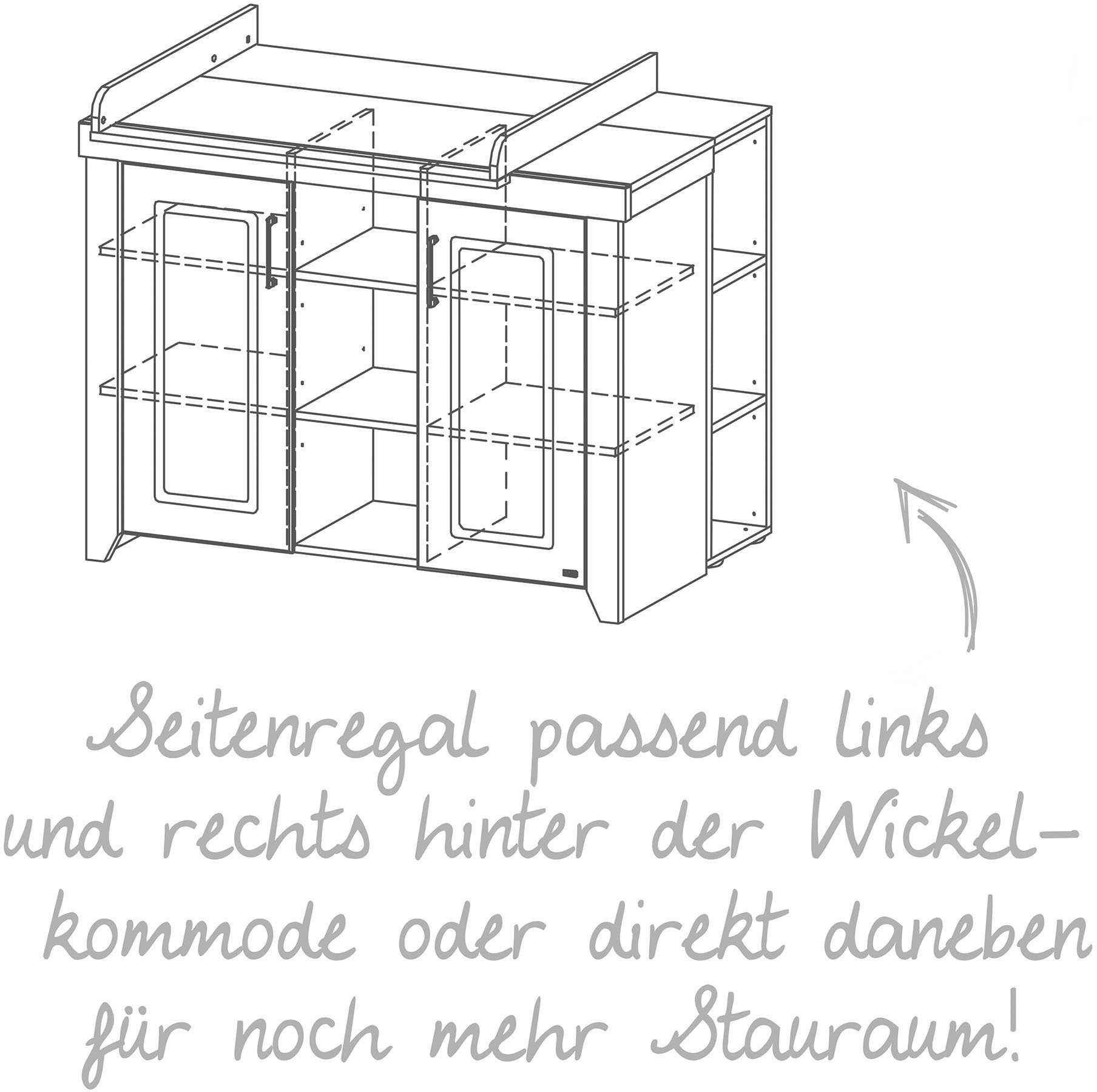 roba® Babyzimmer-Komplettset Felicia, (Set, 3-St., Kinderbett, Wickelkommode, Kleiderschrank), mit Kinderbett, Schrank und Wickelkommode