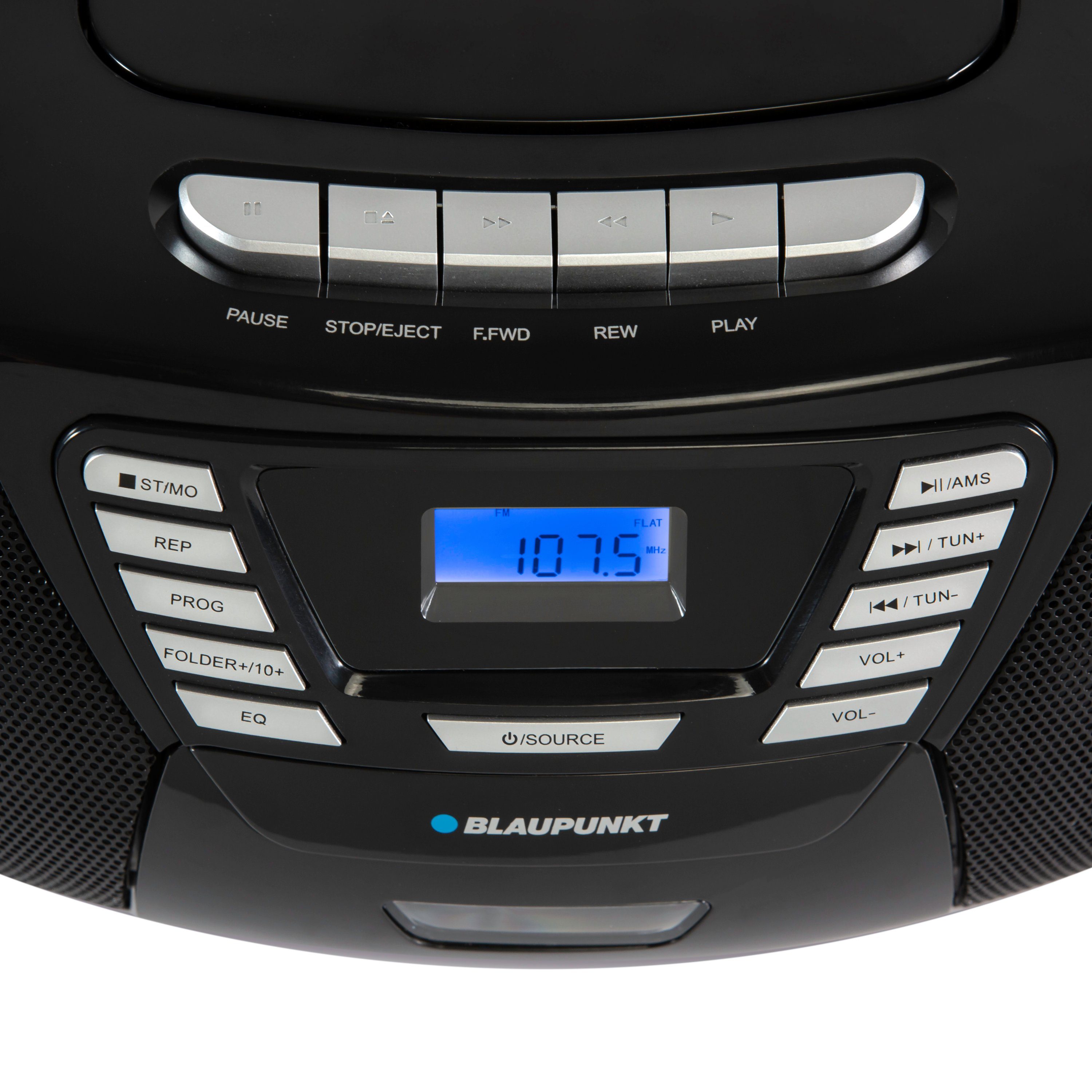 Blaupunkt B 120 Boombox (UKW, FM, 6,00 W, Hörbuchfunktion, Bluetooth, CD-Player, USB, Kassetten und Radio)