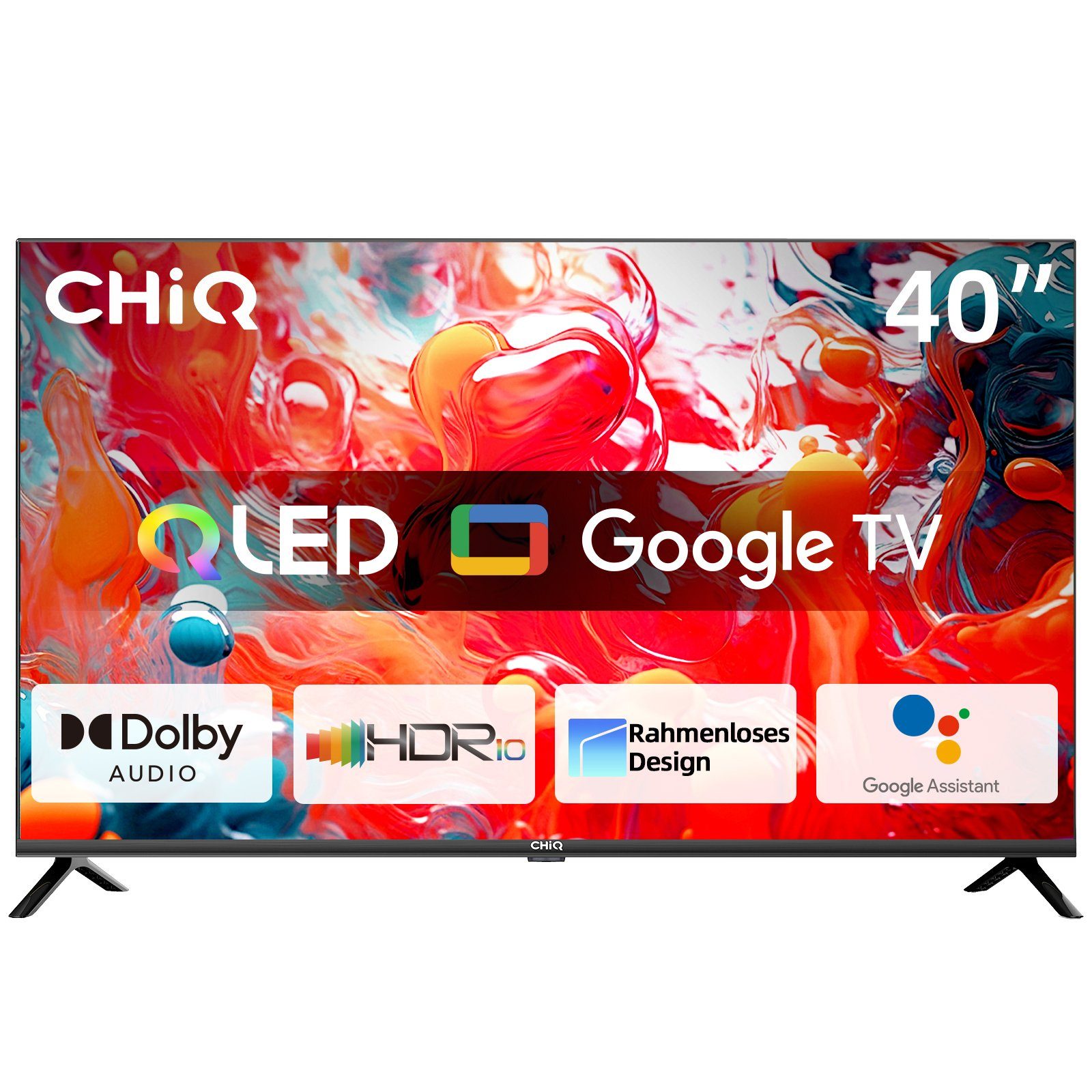 CHiQ L40QH7G QLED-Fernseher (100,00 cm/40 Zoll, Full HD, Smart-TV, Google TV, Google Assistant,Netflix,Chrome cast)