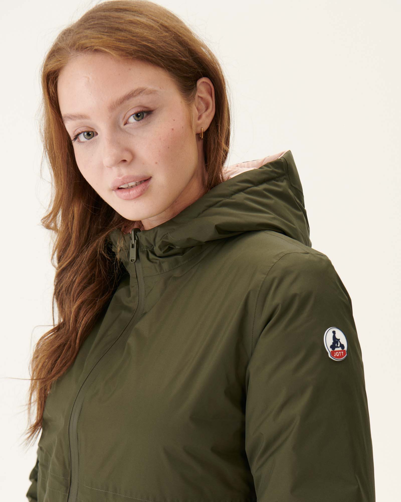 Doudoune longue réversible Army/Rose clair Roma