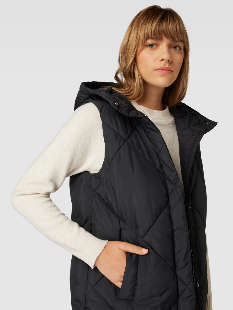 Longweste mit Kapuze Modell 'Puffa' in schwarz