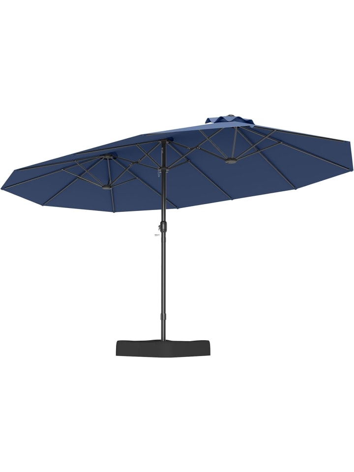 COSTWAY Doppelsonnenschirm mit Ständer 443 x 263 cm in Dunkelblau günstig kaufen onesize