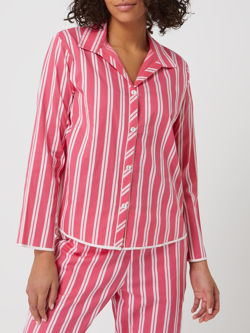 Pyjama-Oberteil mit Reverskragen in pink