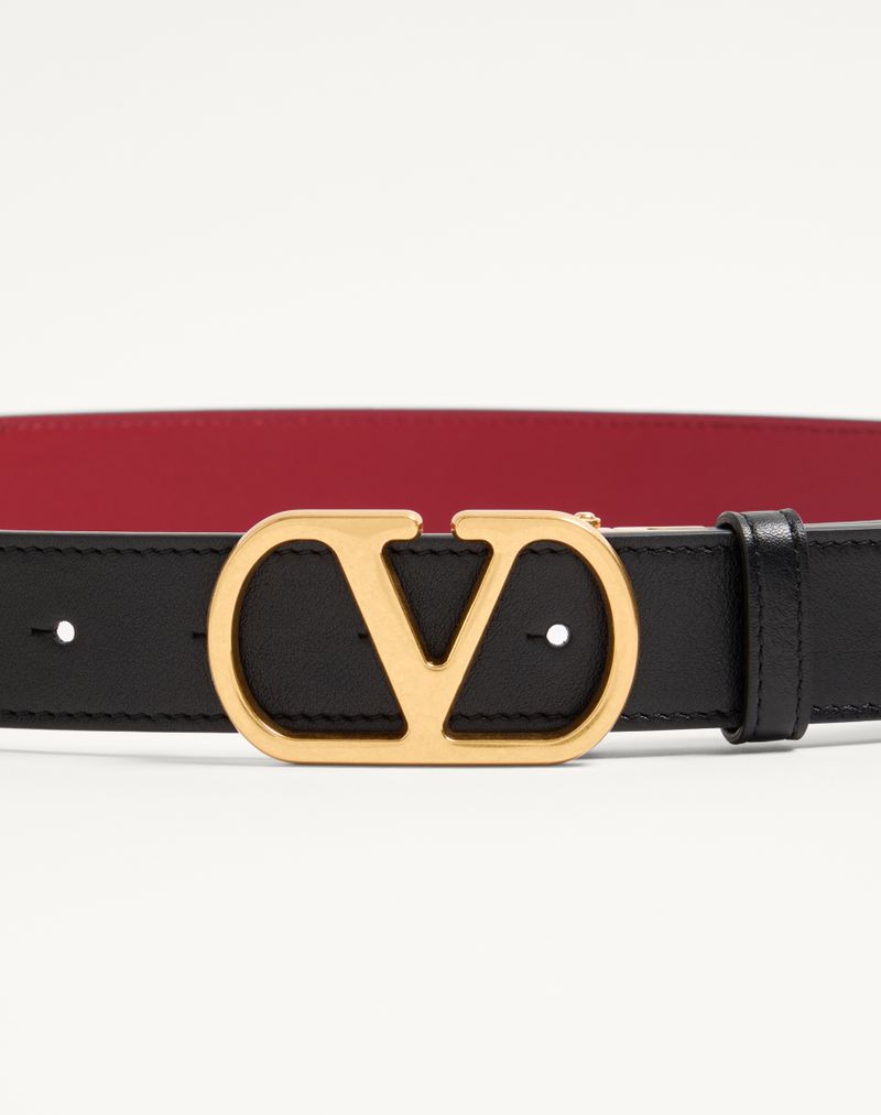 VLogo Signature Vendbart Bælte i Skinnende Kalveskind 30mm