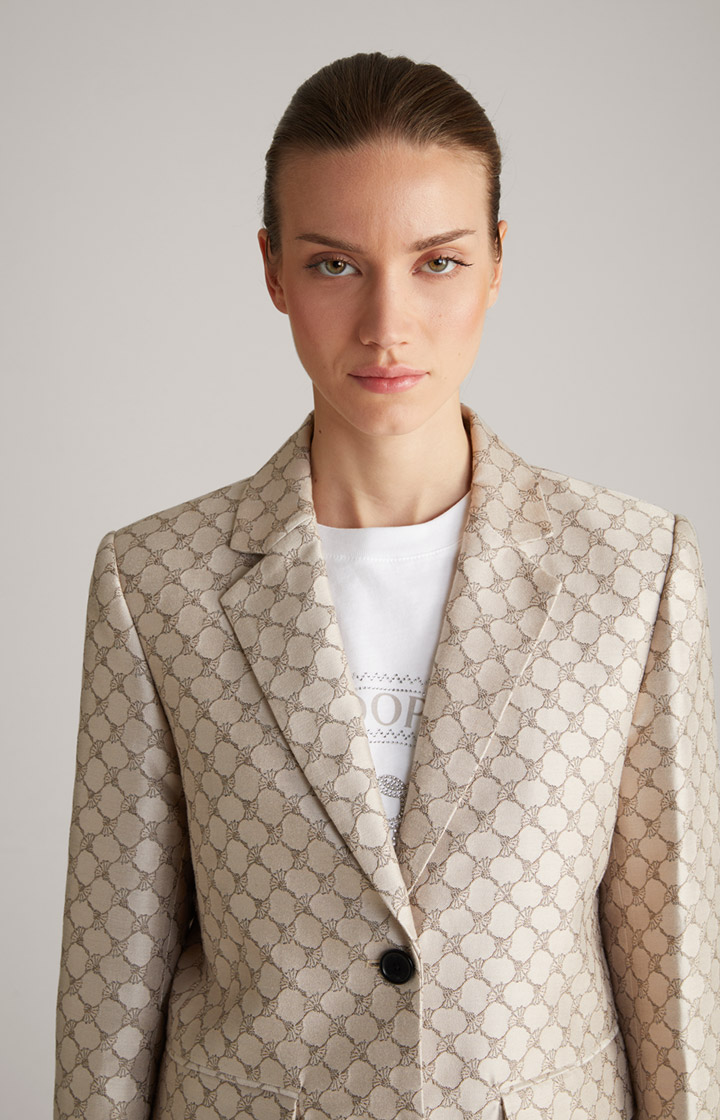 Jacquard-Blazer in Beige gemustert