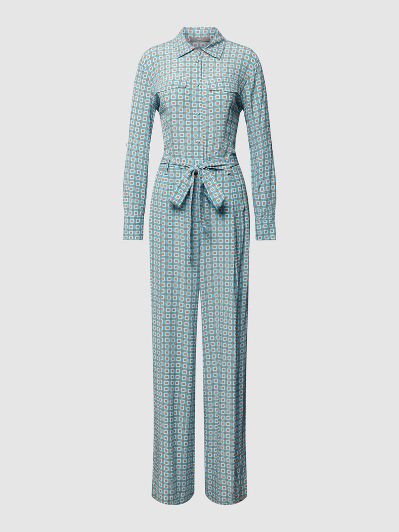 Jumpsuit mit Allover-Muster in bleu
