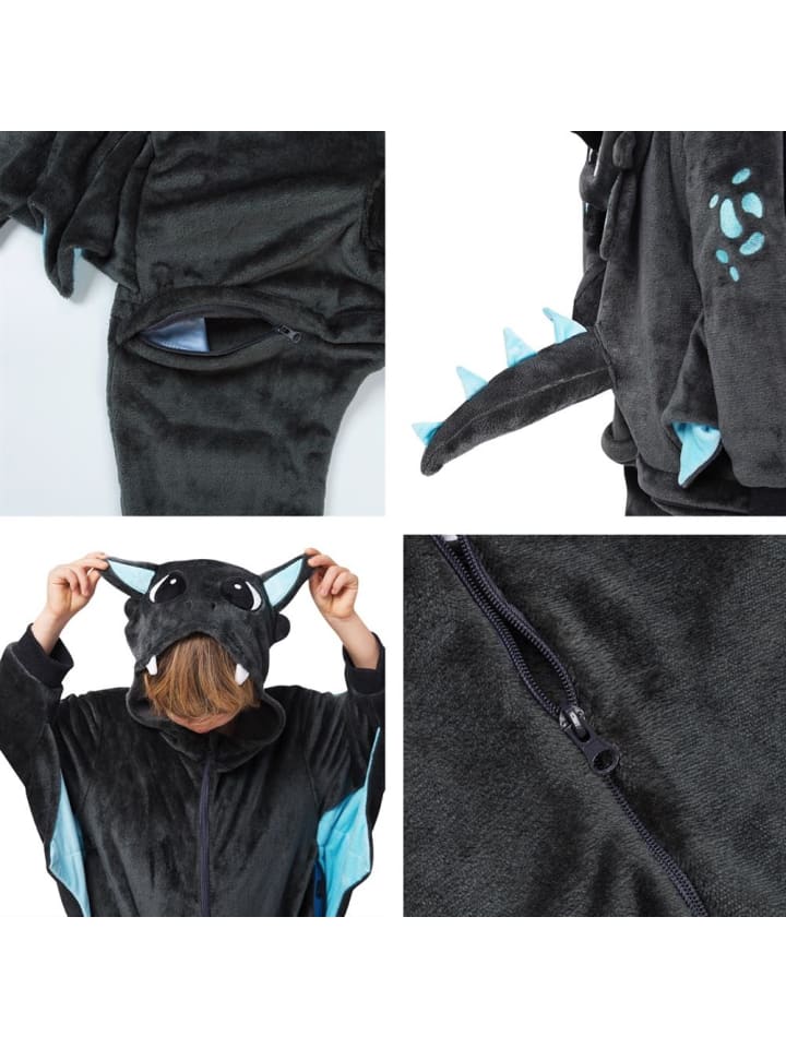 Corimori Onesie Kostüm in Anthrazit/türkis günstig kaufen