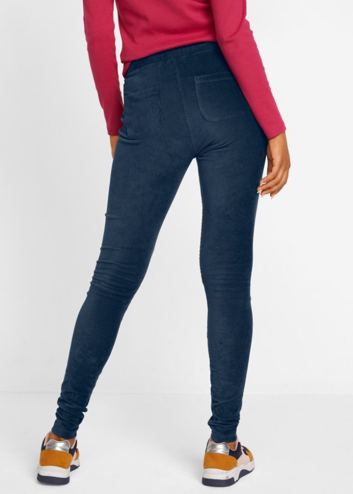 Feincord-Leggings mit breitem Komfortbund