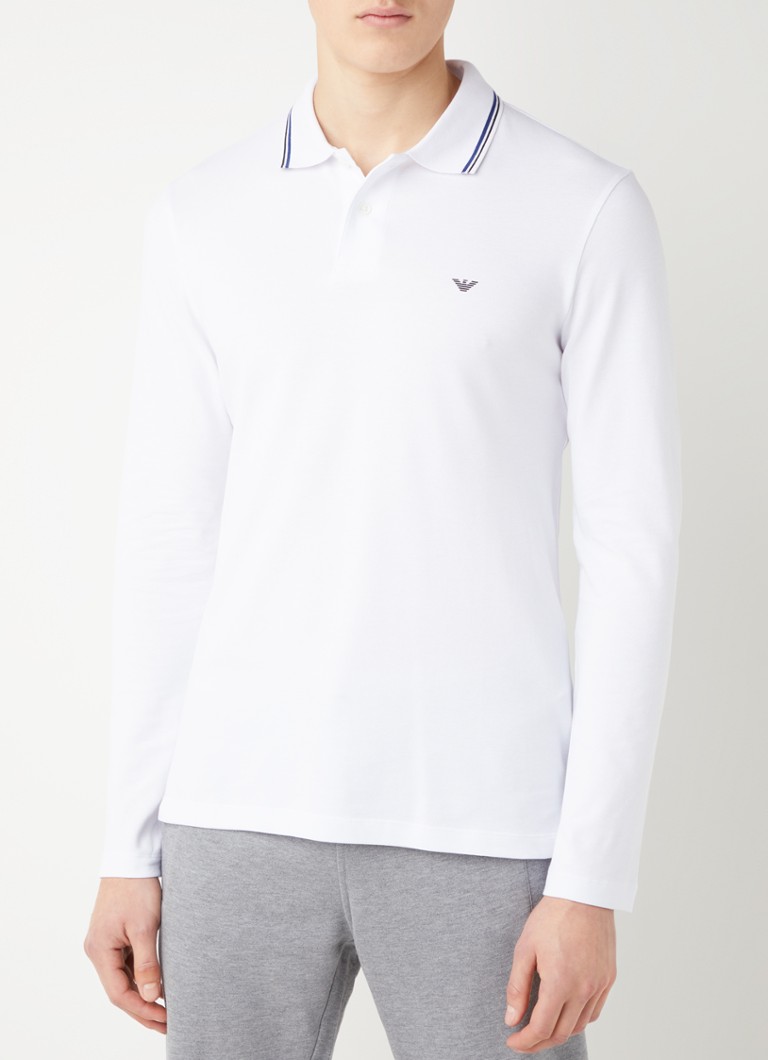 Emporio Armani polo majica s dugim rukavima od pike pamuka, uskog kroja