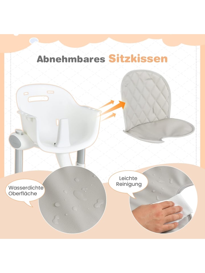COSTWAY 4 in 1 Hochstuhl in Grau günstig kaufen onesize