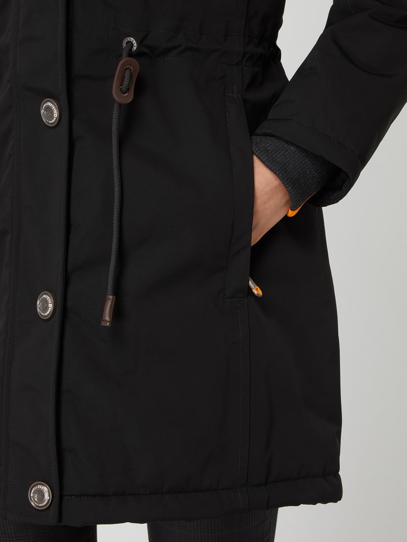 Funktionsjacke mit abnehmbarem Webpelz im Modell 'Wolkenlos 878' in schwarz