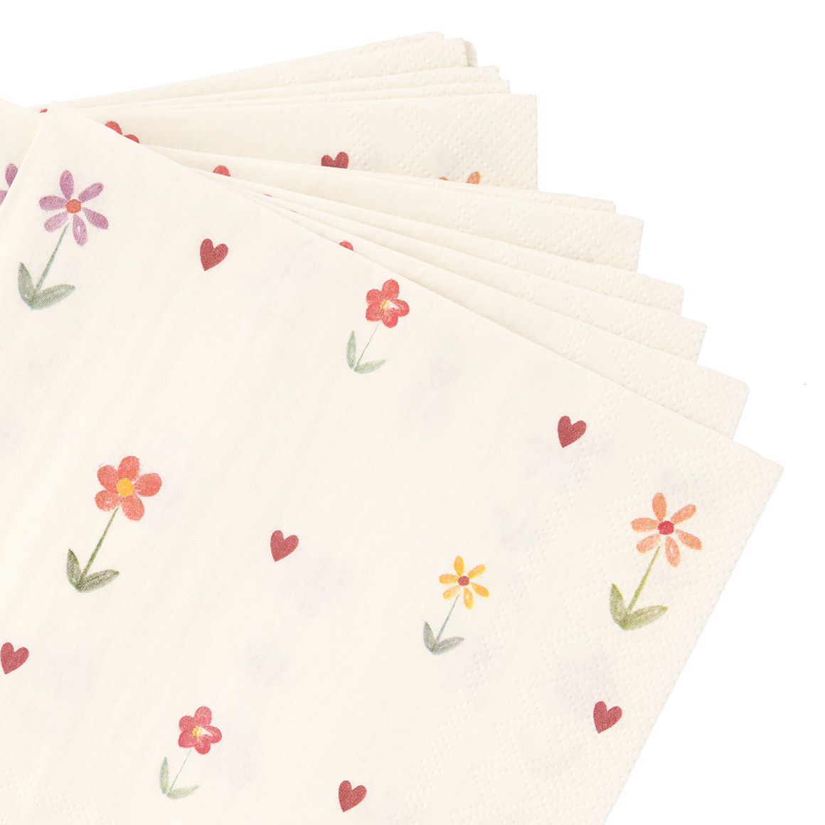 20 Servietten mit Blumen-Motiv