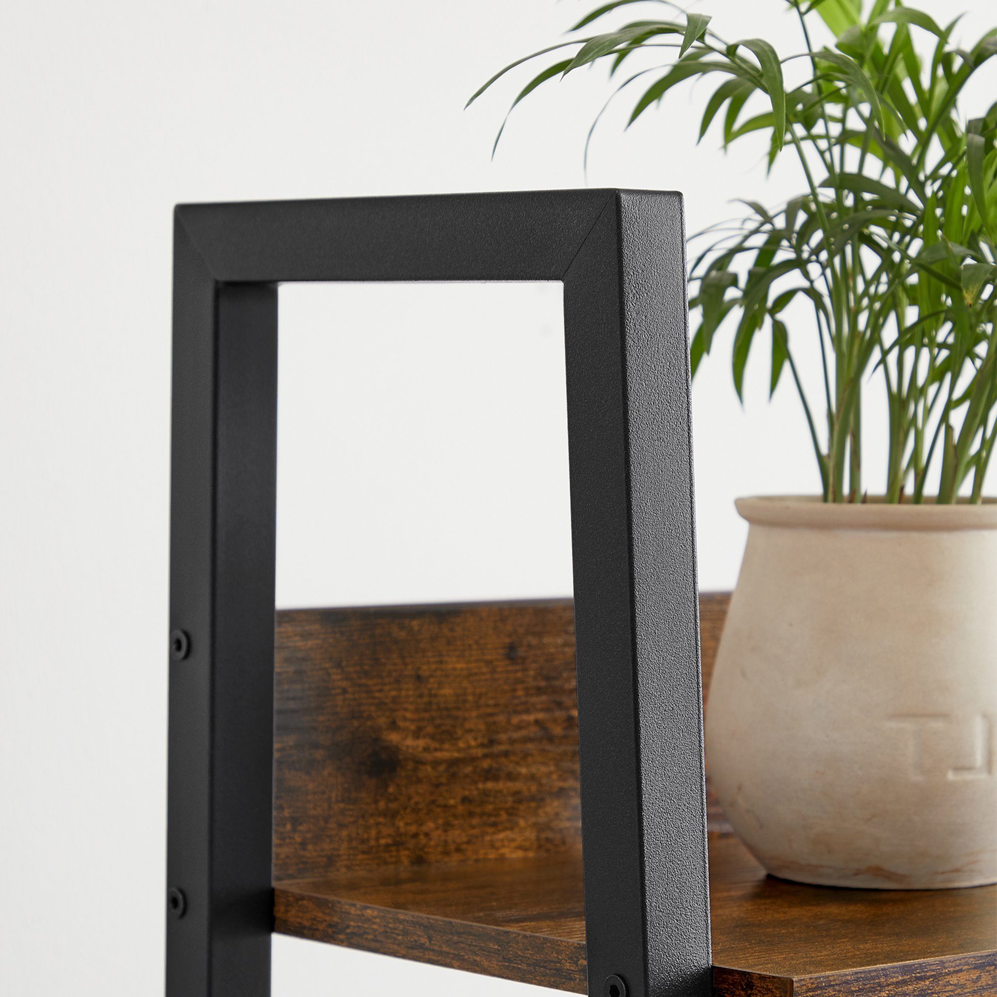 VASAGLE Standregal, Bücherregal, Leiterregal, 140/170 cm, Industrie-Design