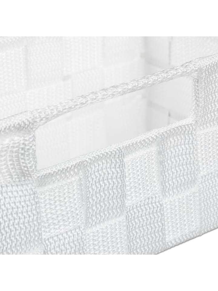 relaxdays Aufbewahrungskorb in Weiß - (B)32x (H)10 x (T)21 cm günstig kaufen onesize